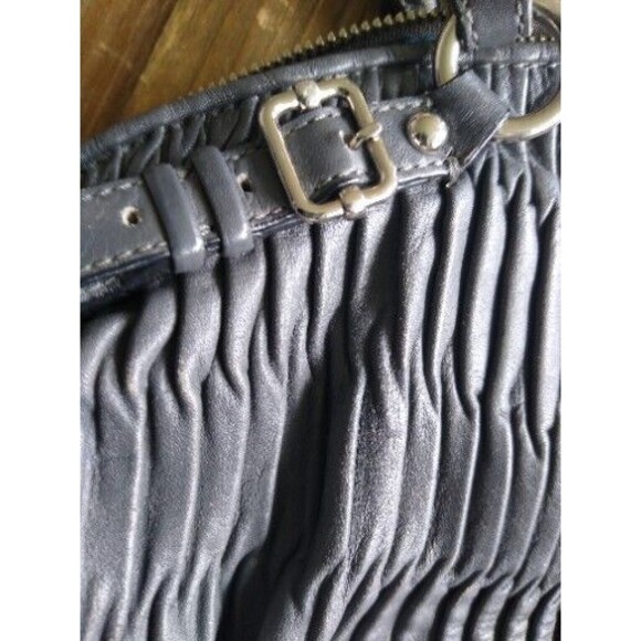COACH 18643 MADISON SOPHIA GATHERED GRAY LEATHER CONVERTIBLE SATCHEL PURSE TOTE - Picture 6 of 14